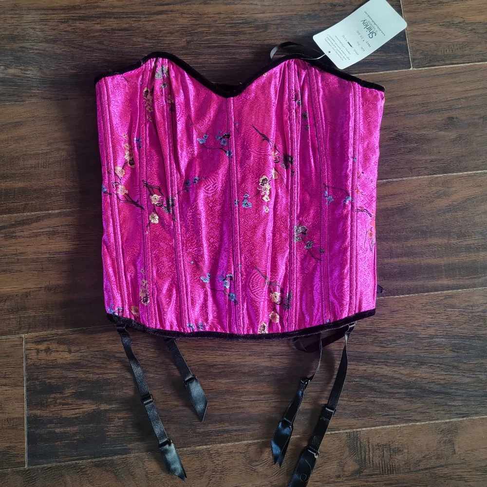 NWT Shirley of Hollywood 2 Pcs Set Intimate Lingerie‎ Corset and G-String Thong